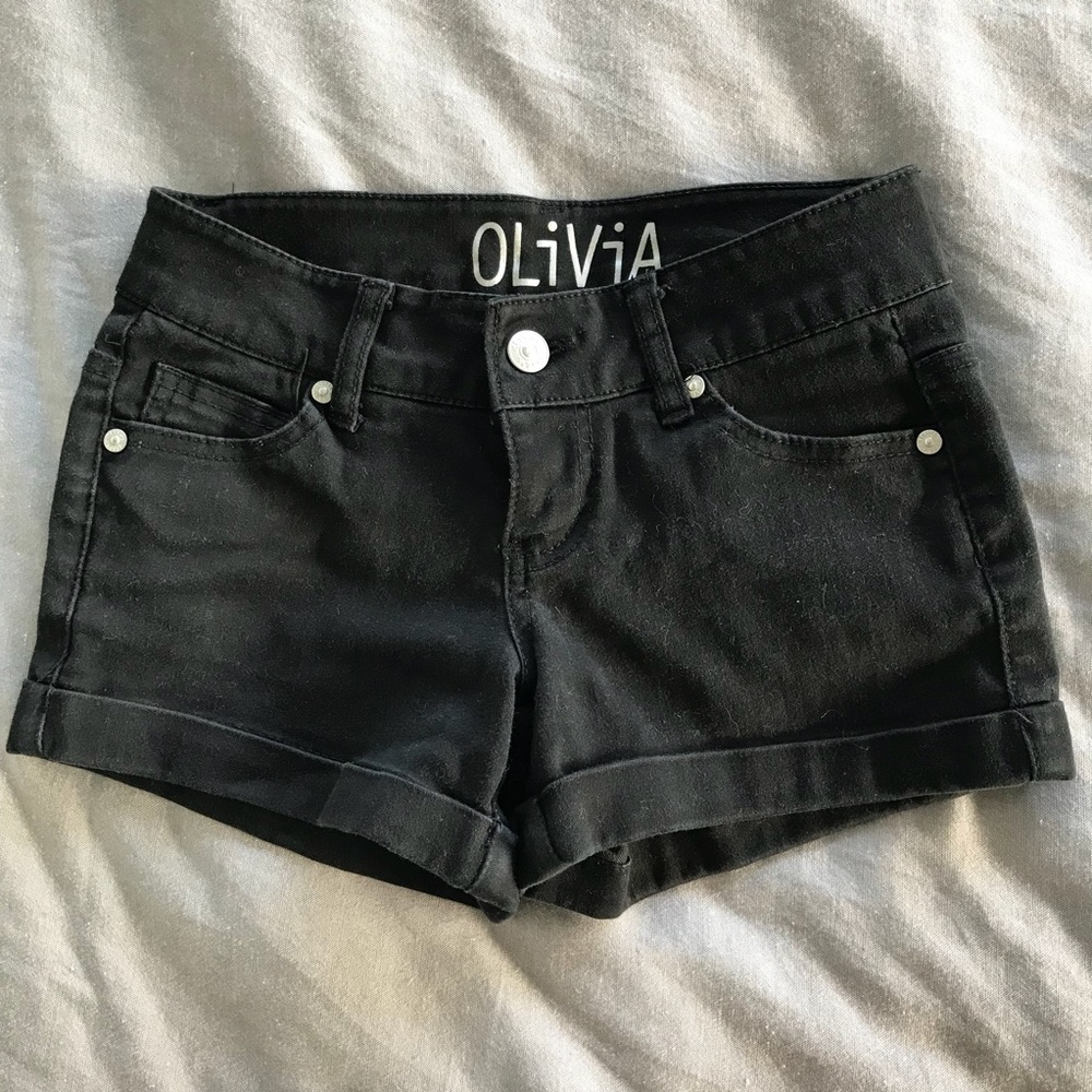 Black low rise shorts